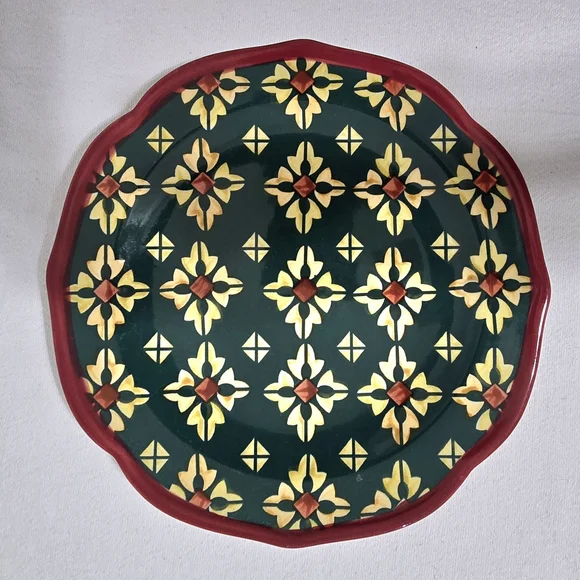 NWT Set Of 4 Pioneer Woman Vintage Geo Stoneware Salad Plates -- 8 1/2" - Picture 7 of 14